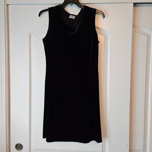 Vintage R&M Richards Black Velvet Shift Dress Size 14 90s Mini Whimsigoth Vamp